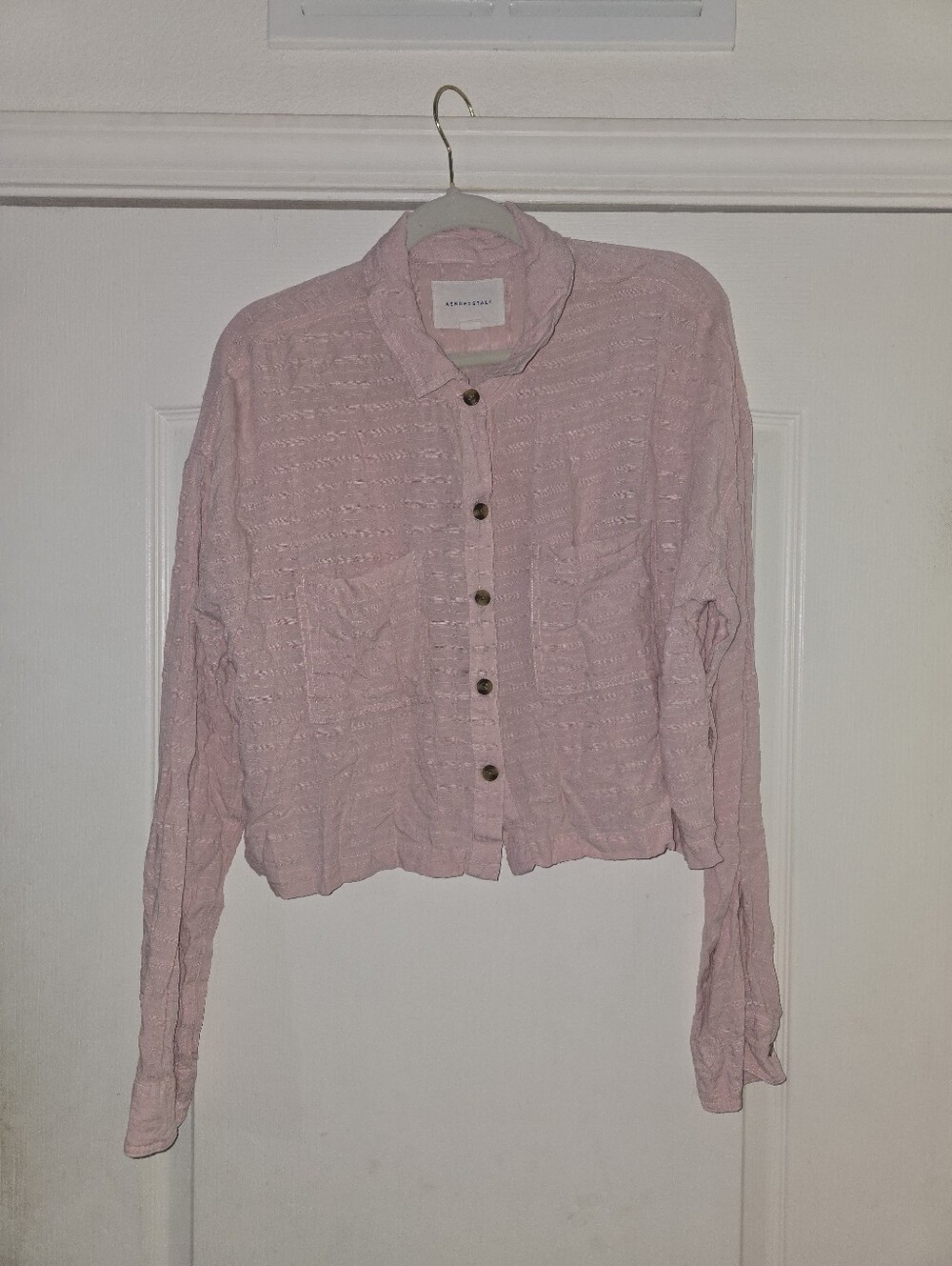 Aeropostale Light Pink Button-Up Shirt